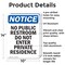 Signmission No Public Restroom Do Not Enter OSHA Notice Sign, Aluminum, 10in W x 14in L, 2PK OS-2PACK-NS-A-1014-V-14765 - alternate 4